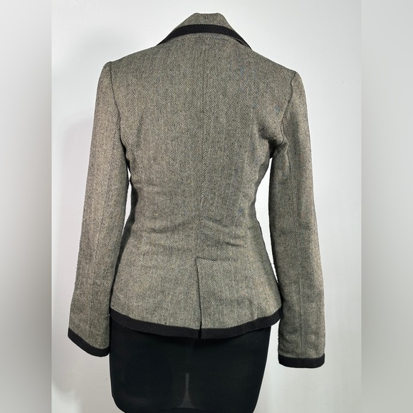 Twenty One Herringbone Women Blazer With Pockets 2 Buttons Long Sleeves Medium - Picture 3 of 5